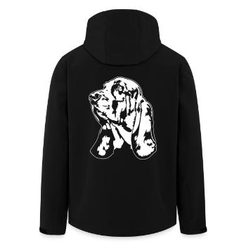 Basset Hound Portrait chiens chien Wilsigns - Veste softshell homme en polyester recyclé Stanley/Stella - noir - Dos - AI Model Male 185 light (185cm)