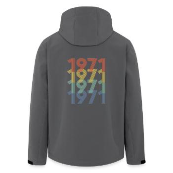 1971 - Awesome Vintage Style, Geschenk zum 51. Geburtstag - Recycelte Männer Softshell-Jacke von Stanley/Stella - Schwarz - Hinten - AI Model Male 185 light (185cm)