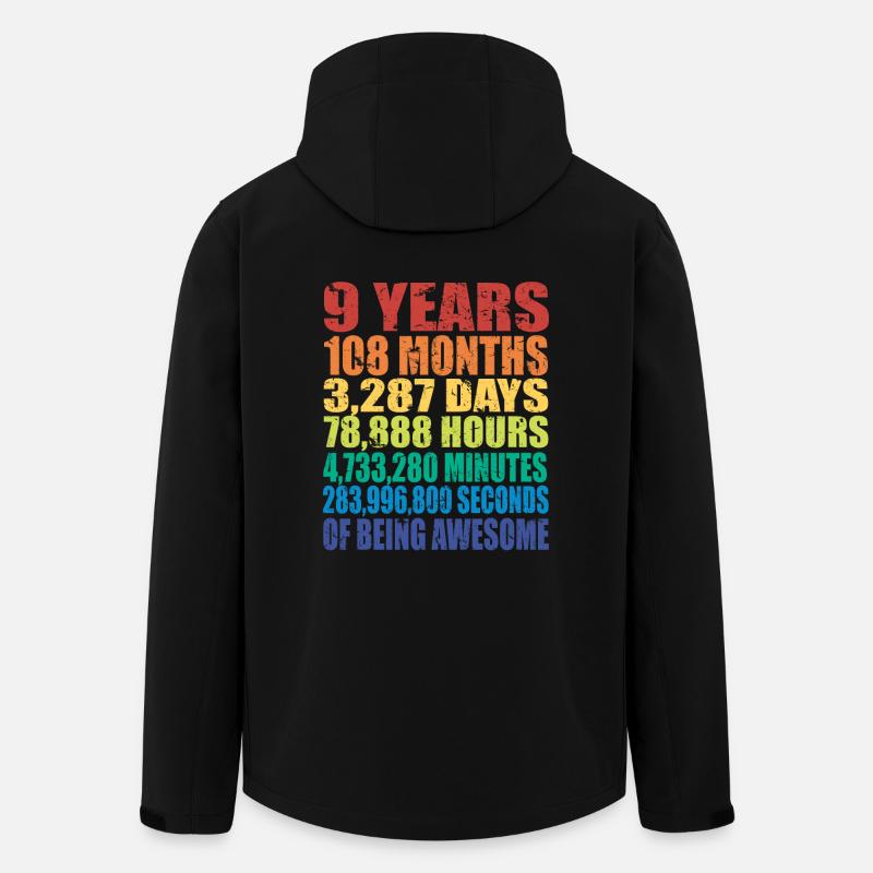 Funny 9th Birthday Gift, Age 9 Years Old - Men’s Recycled Softshell Jacket by Stanley/Stella - black