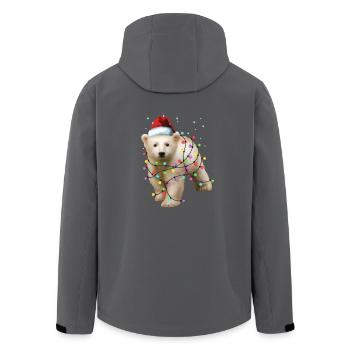 Weihnachten Eisbär - Lustige Weihnachten Süßes Tiergeschenk - Recycelte Männer Softshell-Jacke von Stanley/Stella - Schwarz - Hinten - AI Model Male 185 light (185cm)