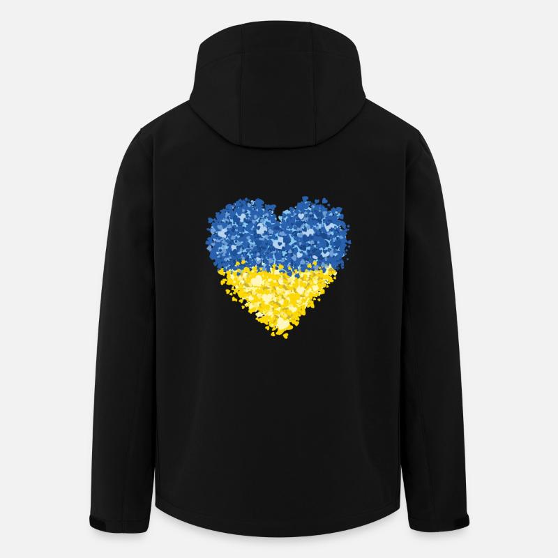 Ukraine Flag Heart Abstract - Men’s Recycled Softshell Jacket by Stanley/Stella - black