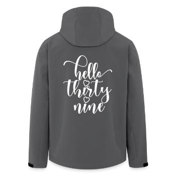 Hello Thirty Nine Cute 39 Years Old Birthday - Men’s Recycled Softshell Jacket by Stanley/Stella - black - Back - AI Model Male 185 light (185cm)