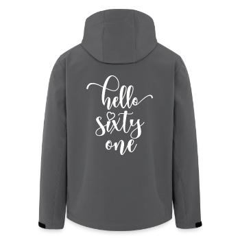 Hello Sixty One Cute 61 Years Old Birthday - Men’s Recycled Softshell Jacket by Stanley/Stella - black - Back - AI Model Male 185 light (185cm)