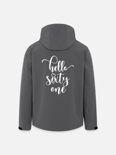 Hello Sixty One Cute 61 Years Old Birthday - Men’s Recycled Softshell Jacket by Stanley/Stella - black