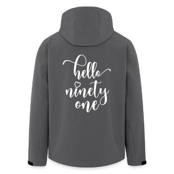 Hallo einundneunzig süßer 91 Jahre alter Geburtstag - Recycelte Männer Softshell-Jacke von Stanley/Stella - Schwarz - Hinten - AI Model Male 185 light (185cm)