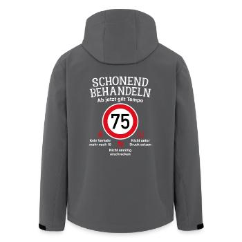 75. Geburtstag Schonend Behandeln 75 Tempolimit 75 - Recycelte Männer Softshell-Jacke von Stanley/Stella - Anthrazit - Hinten - AI Model Male 185 light (185cm)