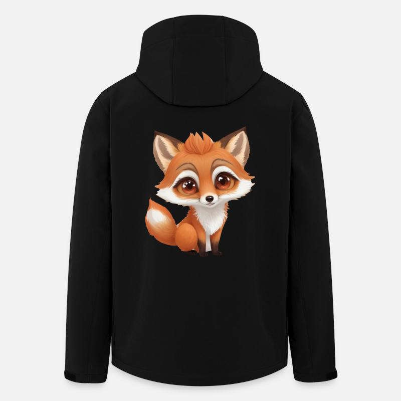 Süßer sitzender Fuchs - Recycelte Männer Softshell-Jacke von Stanley/Stella - Schwarz