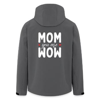 Mom You Are Wow Mom You Are Wow Mom Mother's Day - Men’s Recycled Softshell Jacket by Stanley/Stella - black - Back - AI Model Male 185 light (185cm)