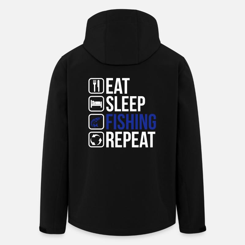 Eat Sleep Fishing Repeat - Men’s Recycled Softshell Jacket by Stanley/Stella - black