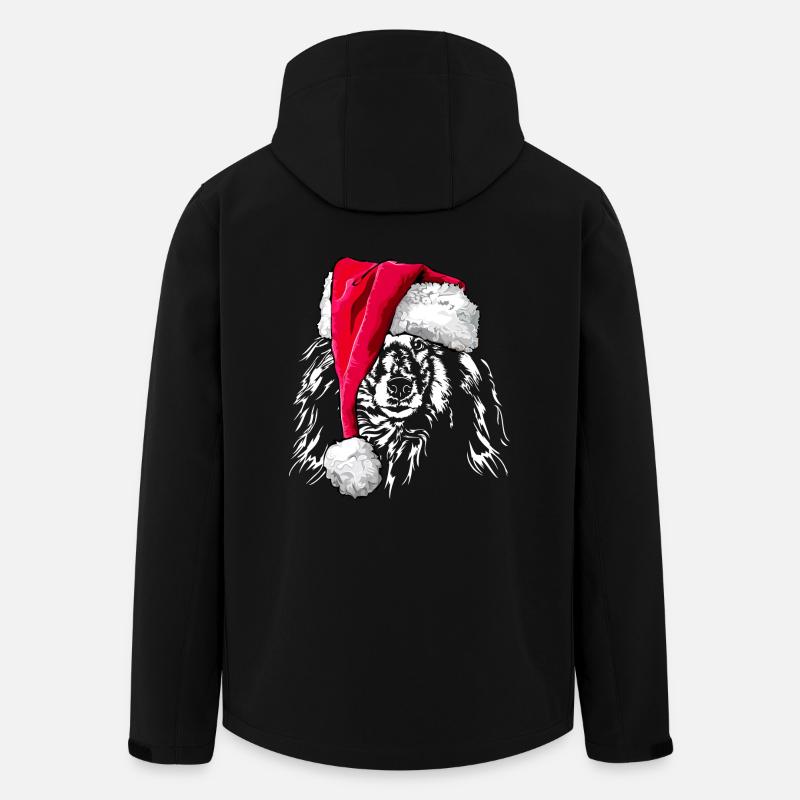 COLLIE with hatches Christmas - Men’s Recycled Softshell Jacket by Stanley/Stella - black