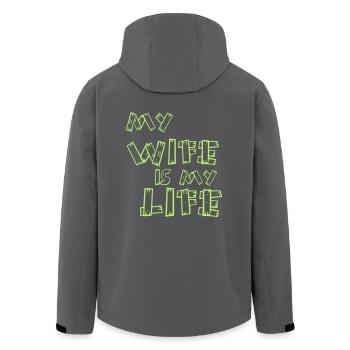 Ma femme est ma vie - Veste softshell homme en polyester recyclé Stanley/Stella - noir - Dos - AI Model Male 185 light (185cm)