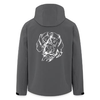 EPAGNEUL BRETON Épagneul breton de Wilsign - Veste softshell homme en polyester recyclé Stanley/Stella - noir - Dos - AI Model Male 185 light (185cm)