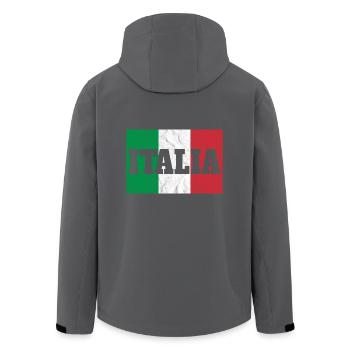 Italia Flag - Italy Shirt - Men’s Recycled Softshell Jacket by Stanley/Stella - black - Back - AI Model Male 185 light (185cm)