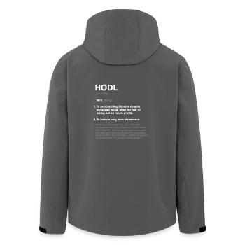 HODL Bitcoin - Recycelte Männer Softshell-Jacke von Stanley/Stella - Schwarz - Hinten - AI Model Male 185 light (185cm)
