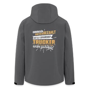 Edles Berufe-Shirt für den Trucker, LKW-Fahrer - Recycelte Männer Softshell-Jacke von Stanley/Stella - Schwarz - Hinten - AI Model Male 185 light (185cm)