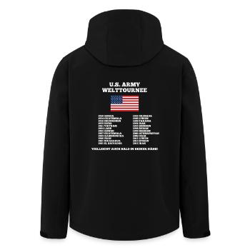 US Army Welttournee - Recycelte Männer Softshell-Jacke von Stanley/Stella - Schwarz - Hinten - AI Model Male 185 light (185cm)