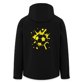 Splash de football jaune - Veste softshell homme en polyester recyclé Stanley/Stella - noir - Dos - AI Model Male 185 light (185cm)