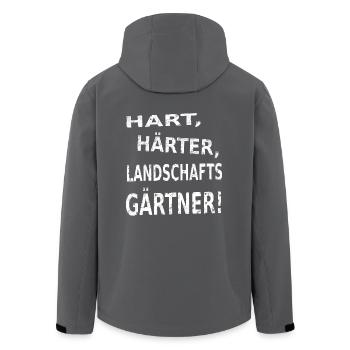 Landschaftsgärtner - Nur die Harten in den Garten - Recycelte Männer Softshell-Jacke von Stanley/Stella - Schwarz - Hinten - AI Model Male 185 light (185cm)
