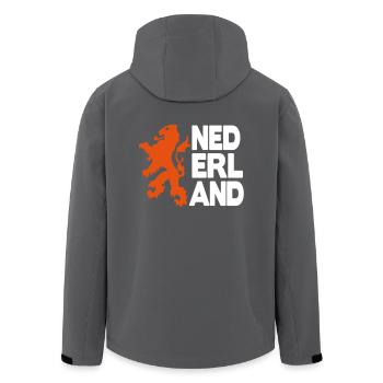 nederland leeuw oranje 2c - Recycelte Männer Softshell-Jacke von Stanley/Stella - Schwarz - Hinten - AI Model Male 185 light (185cm)