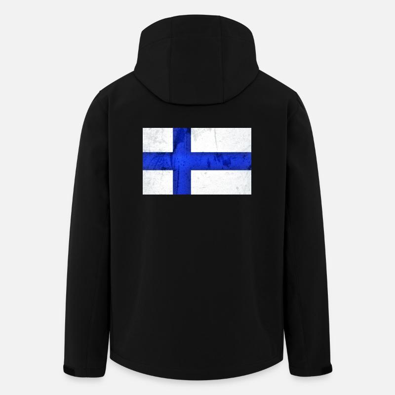 Drapeau de la Finlande - Veste softshell homme en polyester recyclé Stanley/Stella - noir