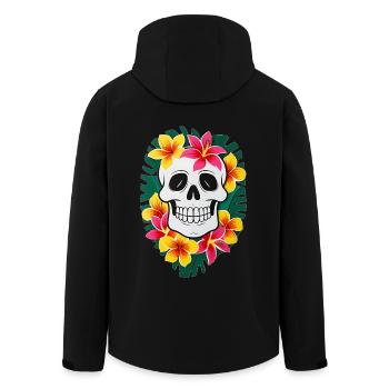 Floral Skull 1 - Recycelte Männer Softshell-Jacke von Stanley/Stella - Schwarz - Hinten - AI Model Male 185 light (185cm)