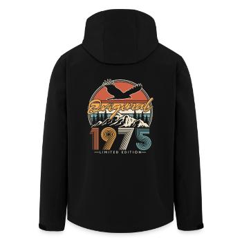 1975 Vintage Anniversaire Vintage Rétro Cadeau - Veste softshell homme en polyester recyclé Stanley/Stella - noir - Dos - AI Model Male 185 light (185cm)