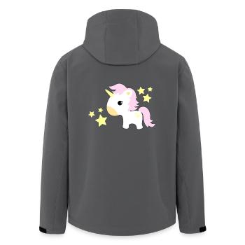 Einhorn - Recycelte Männer Softshell-Jacke von Stanley/Stella - Schwarz - Hinten - AI Model Male 185 light (185cm)