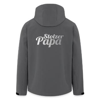 Stolzer Papa - Recycelte Männer Softshell-Jacke von Stanley/Stella - Schwarz - Hinten - AI Model Male 185 light (185cm)