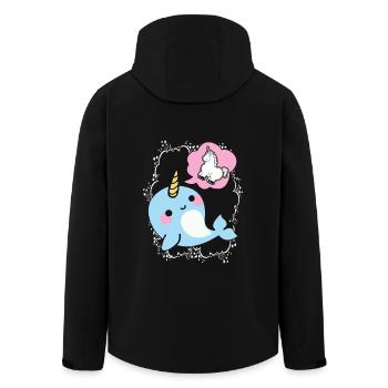 Narwhal Dreaming Of Unicorn - Men’s Recycled Softshell Jacket by Stanley/Stella - black - Back - AI Model Male 185 light (185cm)