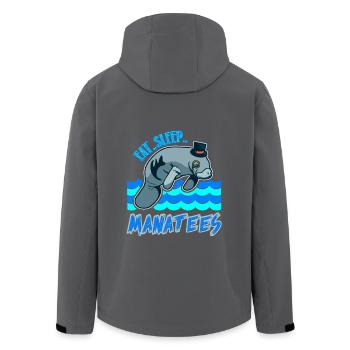 Manatee Eat Sleep Manatees - Men’s Recycled Softshell Jacket by Stanley/Stella - black - Back - AI Model Male 185 light (185cm)