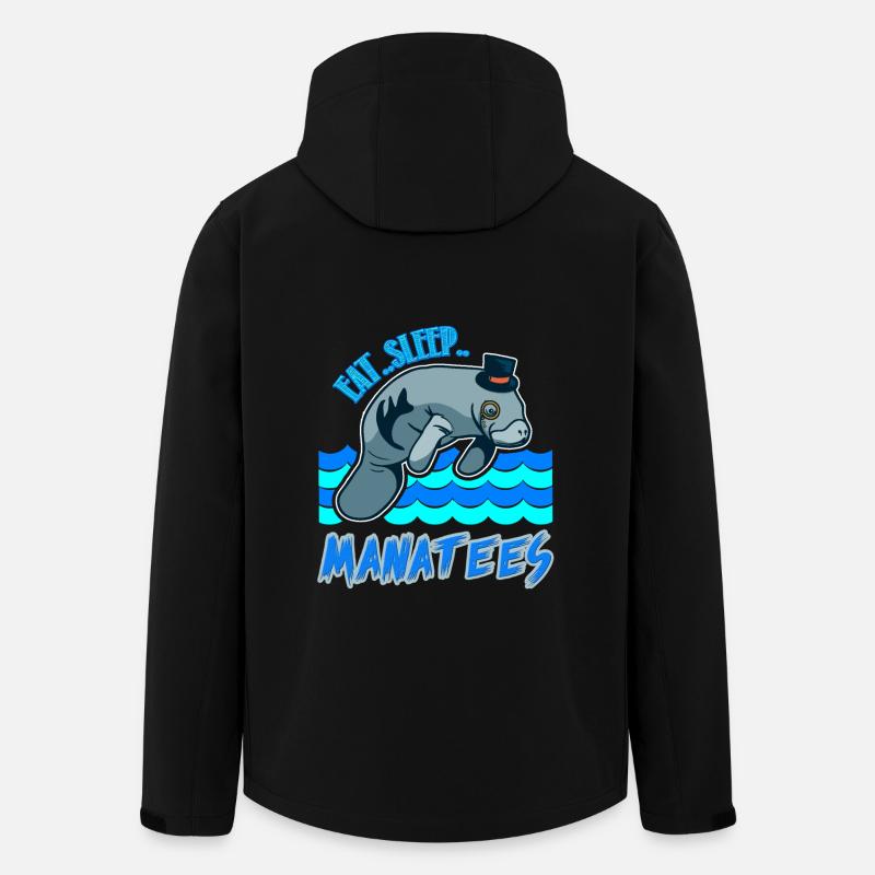 Manatee Eat Sleep Manatees - Men’s Recycled Softshell Jacket by Stanley/Stella - black