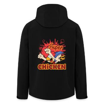 Proud To Be A Super Chicken - Men’s Recycled Softshell Jacket by Stanley/Stella - black - Back - AI Model Male 185 light (185cm)