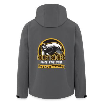 Honey Badger Puts The Bad In Bad Attitude - Men’s Recycled Softshell Jacket by Stanley/Stella - black - Back - AI Model Male 185 light (185cm)