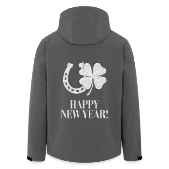 Trèfle Fer à cheval Réveillon du Nouvel An Porte-bonheur - Veste softshell homme en polyester recyclé Stanley/Stella - charbon - Dos - AI Model Male 185 light (185cm)