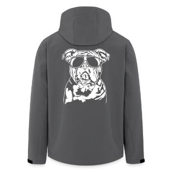 American XXL Bulldog cool Dog Portrait Wilsigns - Men’s Recycled Softshell Jacket by Stanley/Stella - black - Back - AI Model Male 185 light (185cm)