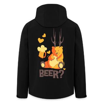 BEER BEAR - Bier Bierkrug Bär Bären Shirt Motiv - Recycelte Männer Softshell-Jacke von Stanley/Stella - Schwarz - Hinten - AI Model Male 185 light (185cm)