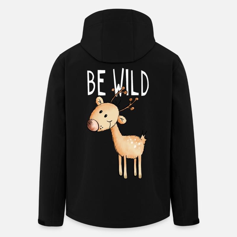 Be Wild Rentier - Hirsch - Reh - Wald - Geschenk - Recycelte Männer Softshell-Jacke von Stanley/Stella - Schwarz