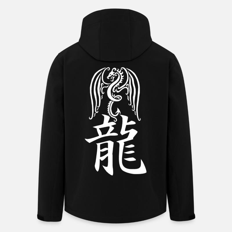 Japanese white dragon - Men’s Recycled Softshell Jacket by Stanley/Stella - black