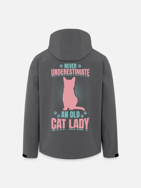 Never Underestimate An Old Cat Lady - Men’s Recycled Softshell Jacket by Stanley/Stella - black