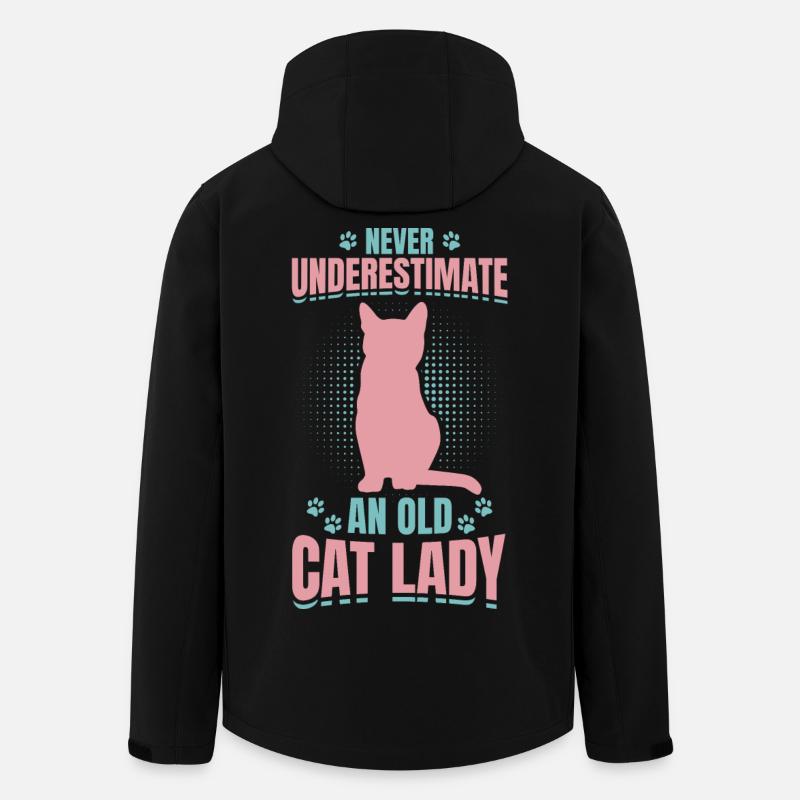 Never Underestimate An Old Cat Lady - Men’s Recycled Softshell Jacket by Stanley/Stella - black