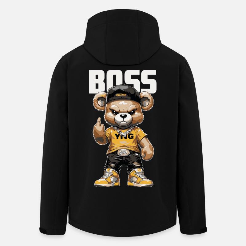 BAAS Bär - Streetwear Teddy Bier Design - Recycelte Männer Softshell-Jacke von Stanley/Stella - Schwarz