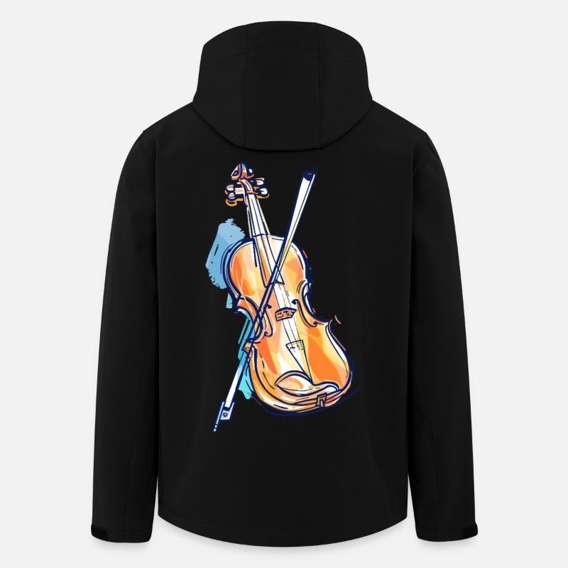 Dessin de violon - Veste softshell homme en polyester recyclé Stanley/Stella - noir