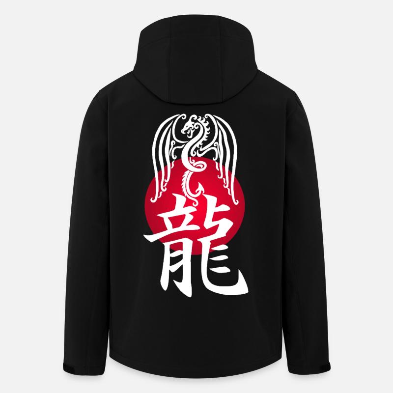 Weißer Drache aus Japan - Recycelte Männer Softshell-Jacke von Stanley/Stella - Schwarz