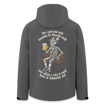  Wo i geh und steh damma de Knochn weh - Skelett - Recycelte Männer Softshell-Jacke von Stanley/Stella - Schwarz - Hinten - AI Model Male 185 light (185cm)
