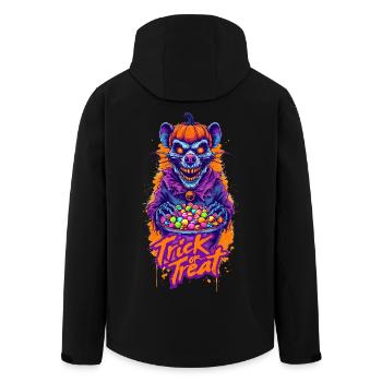 Halloween Gift Trick or Treat Zombie Rat - Men’s Recycled Softshell Jacket by Stanley/Stella - black - Back - AI Model Male 185 light (185cm)