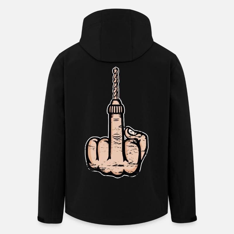 Mittelfinger Stinkefinger Bohrmaschine Design - Recycelte Männer Softshell-Jacke von Stanley/Stella - Schwarz