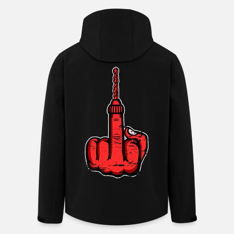 Middle Finger Stingerfinger Drill Design Red - Men’s Recycled Softshell Jacket by Stanley/Stella - black