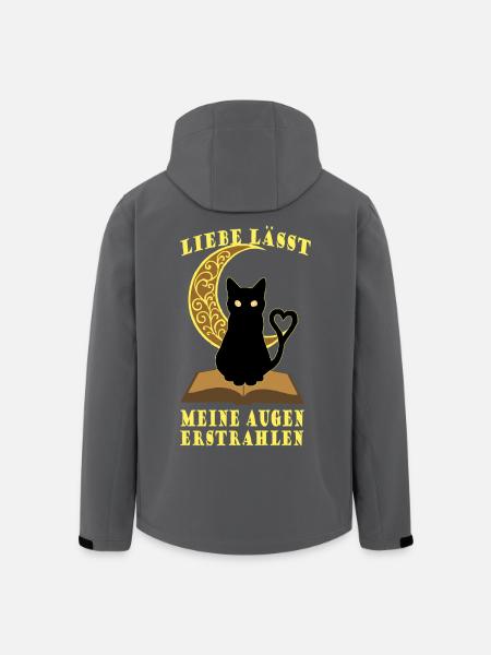 Romantic Moon Book Cat - Men’s Recycled Softshell Jacket by Stanley/Stella - black