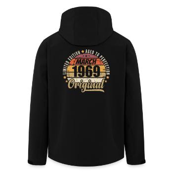 57. Anniversary 57 Years Limited Edition March 1969 - Men’s Recycled Softshell Jacket by Stanley/Stella - black - Back - AI Model Male 185 light (185cm)