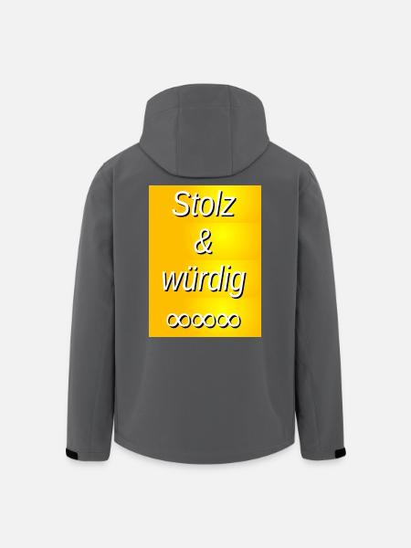 Impression dorée fière et digne - Veste softshell homme en polyester recyclé Stanley/Stella - noir